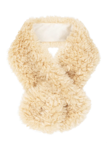 Cream Faux Sheepskin Scarf