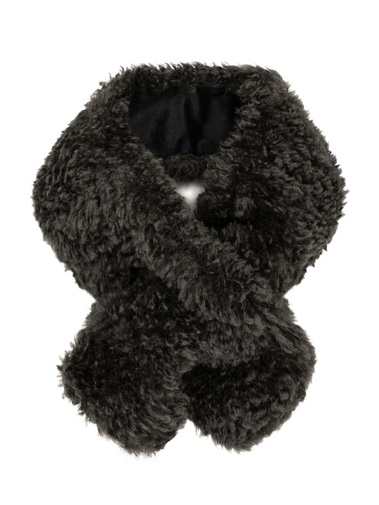 Slate Faux Sheepskin Scarf