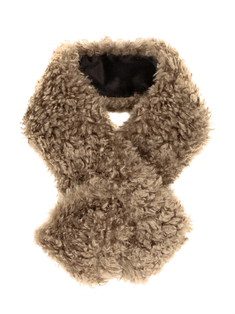 Taupe Faux Sheepskin Scarf