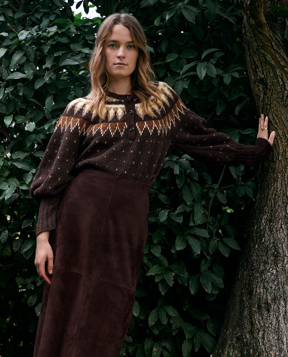 Chocolate Jacquard Jumper