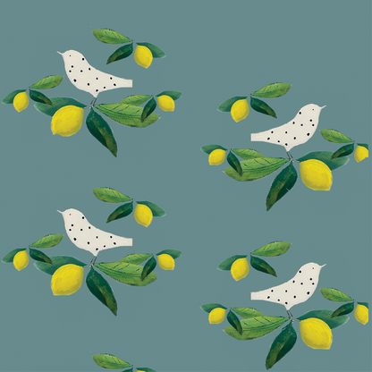 Dotty Bird with Lemons Gift Wrapping/Patterned Paper