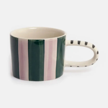 Caroline Gardner Teal and Lilac Striped Mug