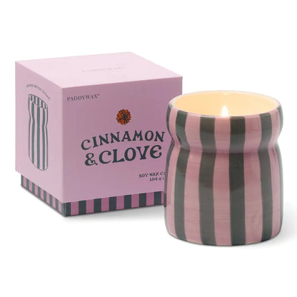 Pink & Green Ceramic Candle