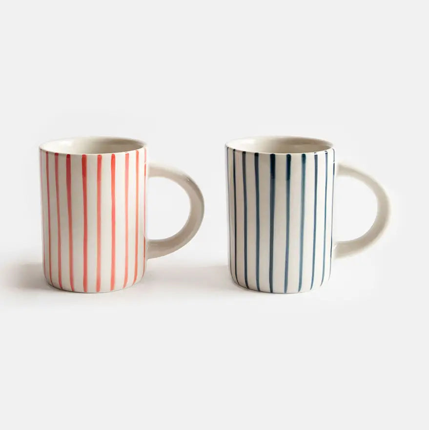 Caroline Gardner Two Striped Espresso Mugs