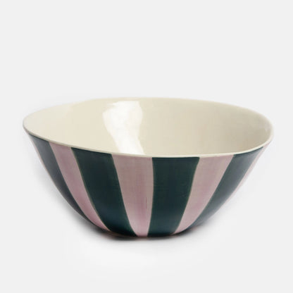 Caroline Gardner Lilac/Teal Striped Deep Bowl