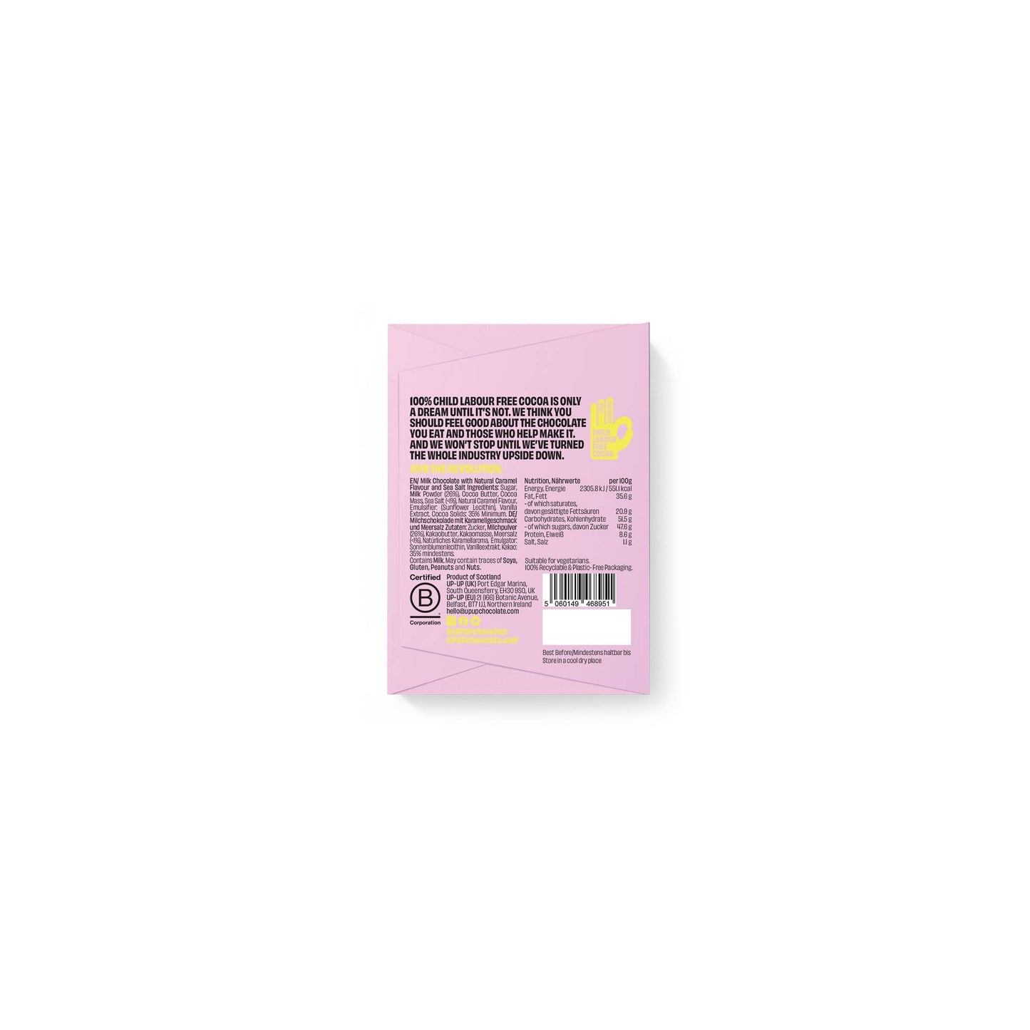 UP-UP Salted Caramel Chocolate Bar 60g | Ethical | High ROS