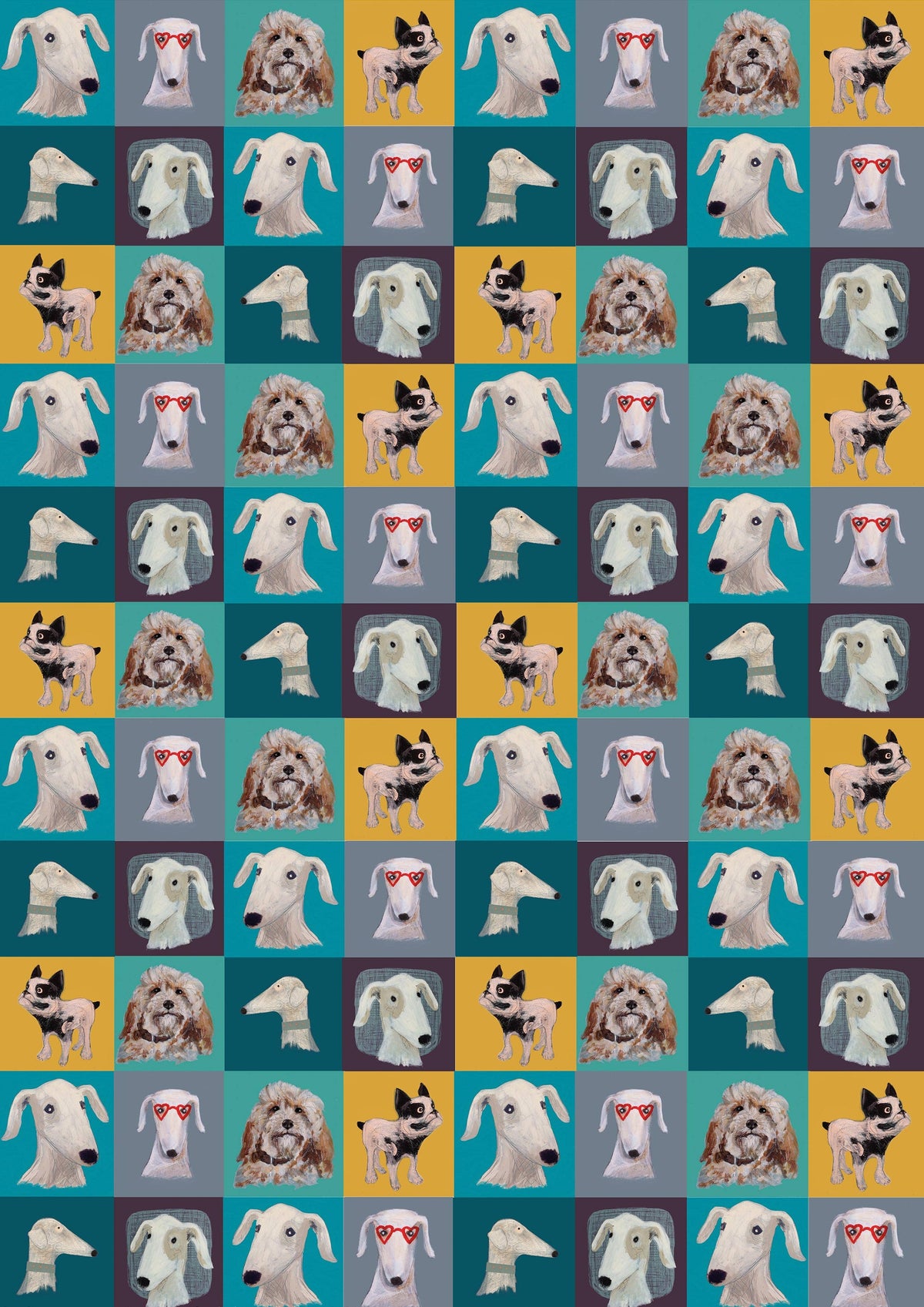 Patchwork Pups Dog Gift Wrap/patterned paper