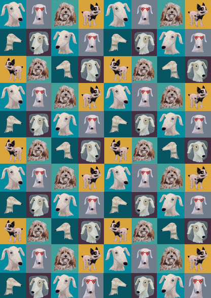 Patchwork Pups Dog Gift Wrap/patterned paper