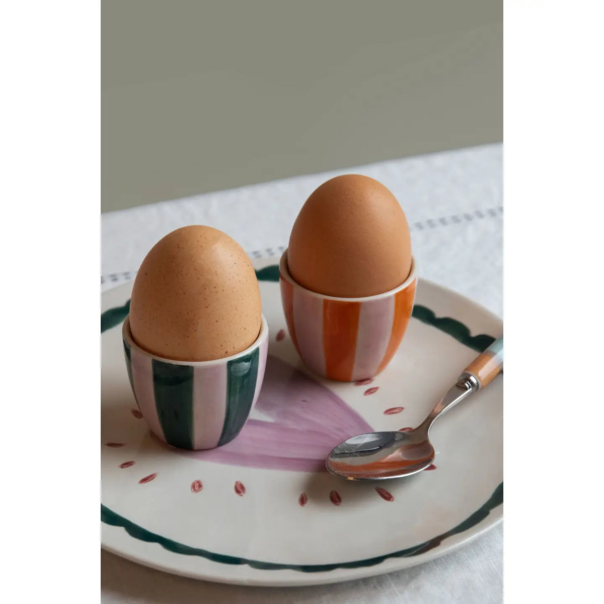 Caroline Gardner 2 Striped Egg Cups