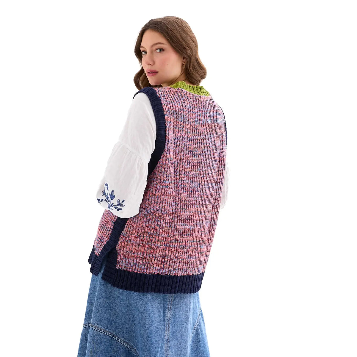 Cara & The Sky Ada Sleeveless Jumper, Navy