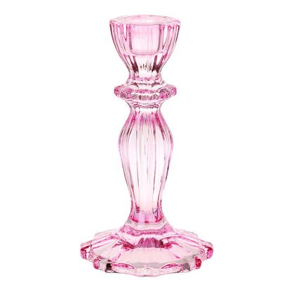 Pink Glass Candle Holder | Home Decor