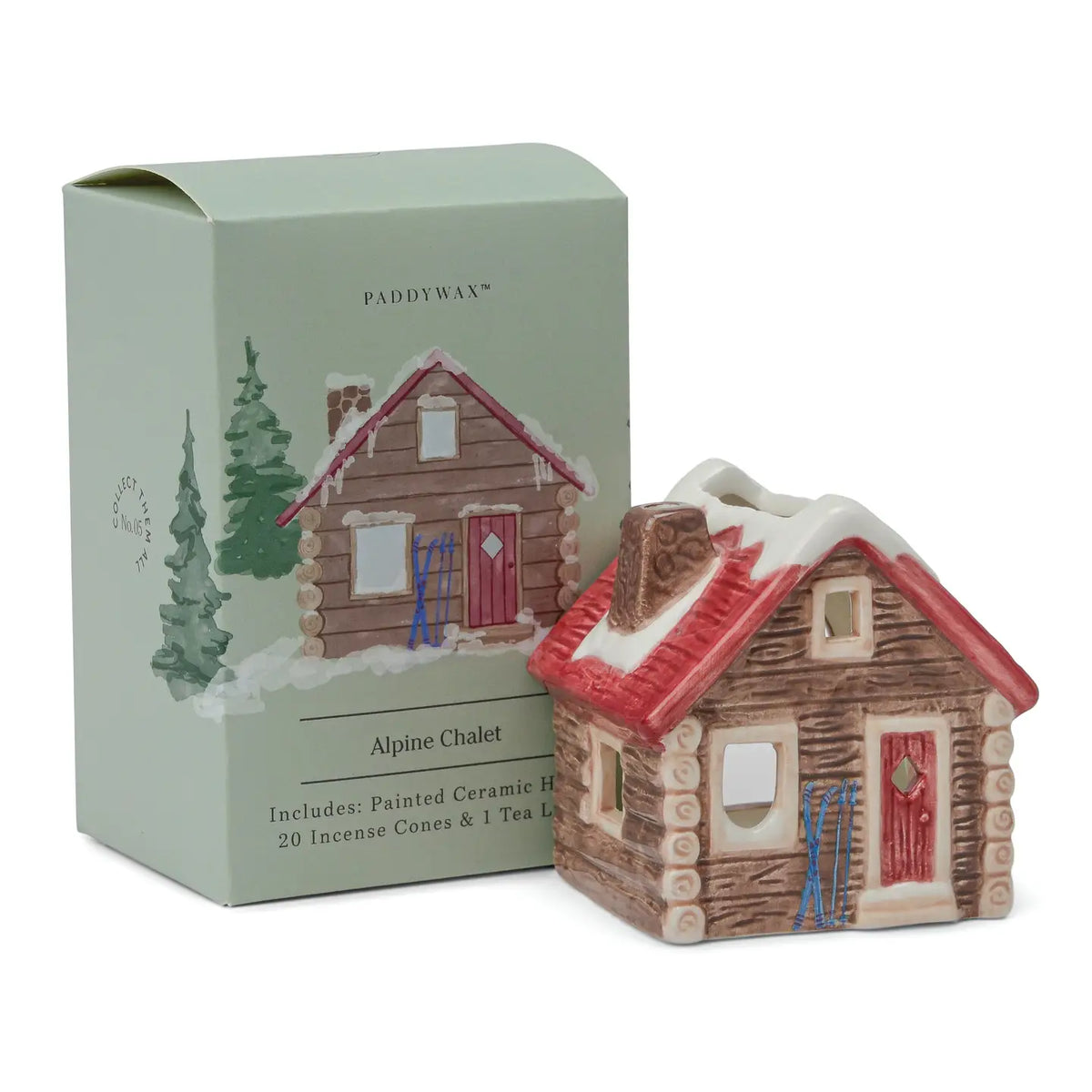 Alpine Chalet Ceramic Incense & Tea Light Holder