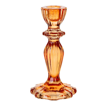 Orange Glass Candle Holder | Summer Decor |