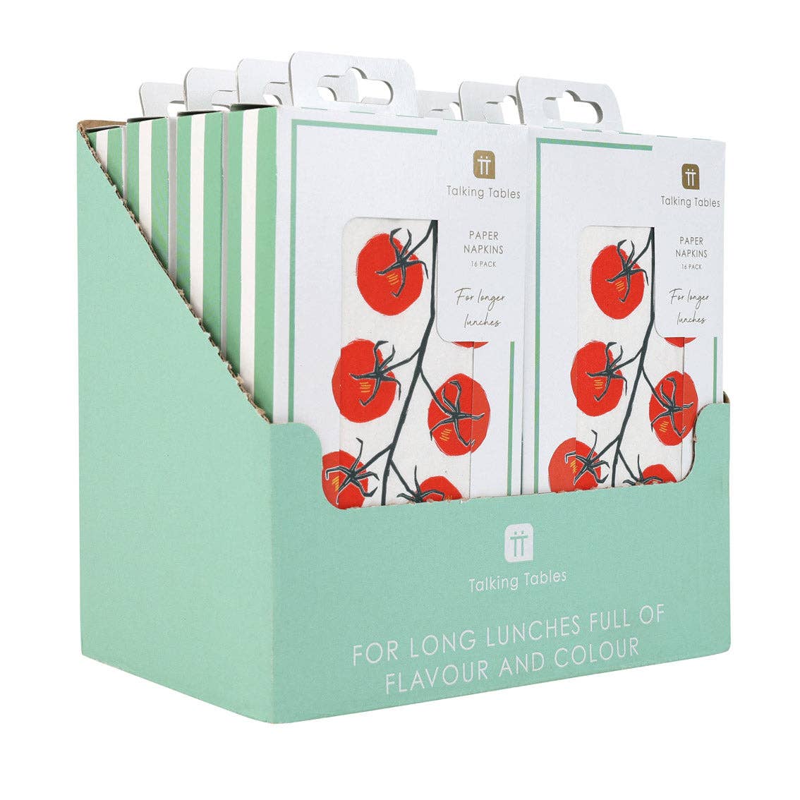 Tomato Long Lunch Paper Napkins - 16 Pack | Summer Dinner Napkins |