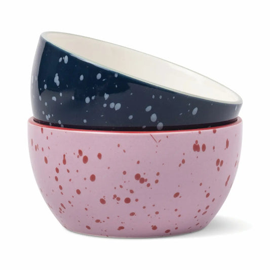 The Bella Set of 2 Dipping Bowls, Navy & Lilac