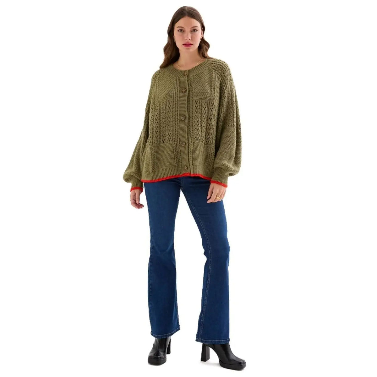 Cara & The Sky Brigit Cardigan, Khaki