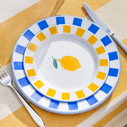 Enamel Plate - Lemon, 20cm