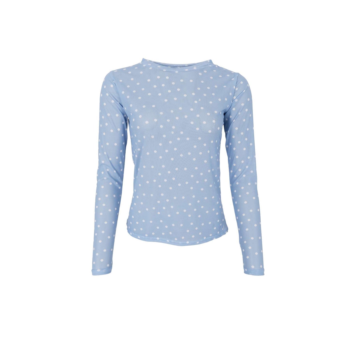 Annie Mesh Blouse - Light Blue Dot