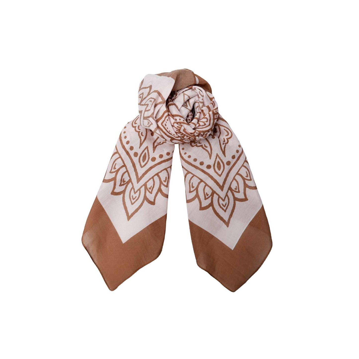 Gloria Mini Cotton Scarf - Tabacco