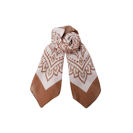 Gloria Mini Cotton Scarf - Tabacco