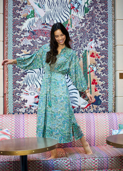 Luna Ragland Dress in Sea Green