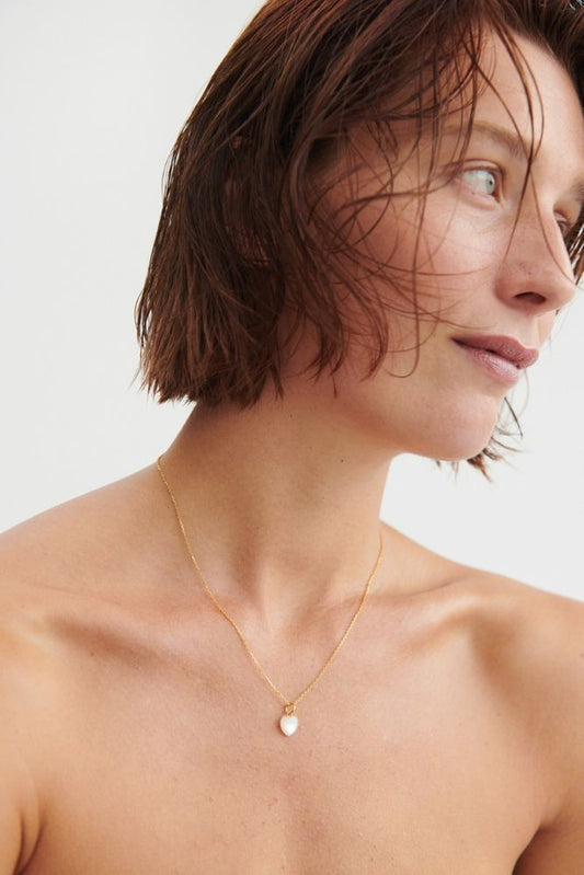 Ocean Heart Necklace in Gold Plate