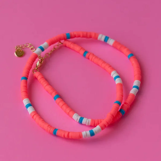 Salcombe Necklace - Neon Coral