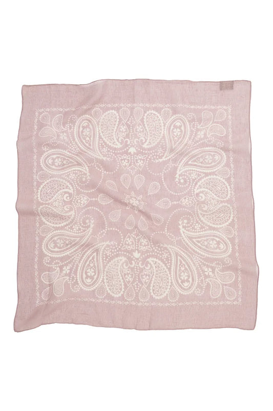 Dusky Pink Paisley Square Scarf
