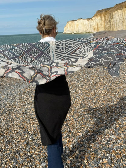 Milano Embroidered Wool Scarf