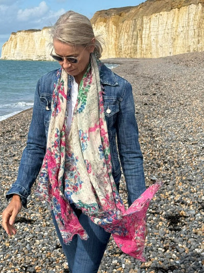 Raspberry Wool Scarf