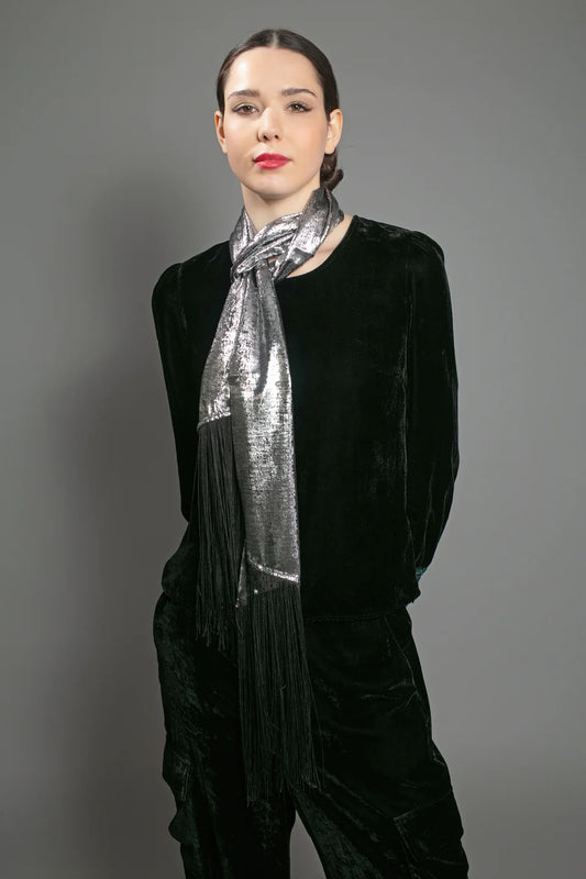Stevie Lame Scarf in Silver
