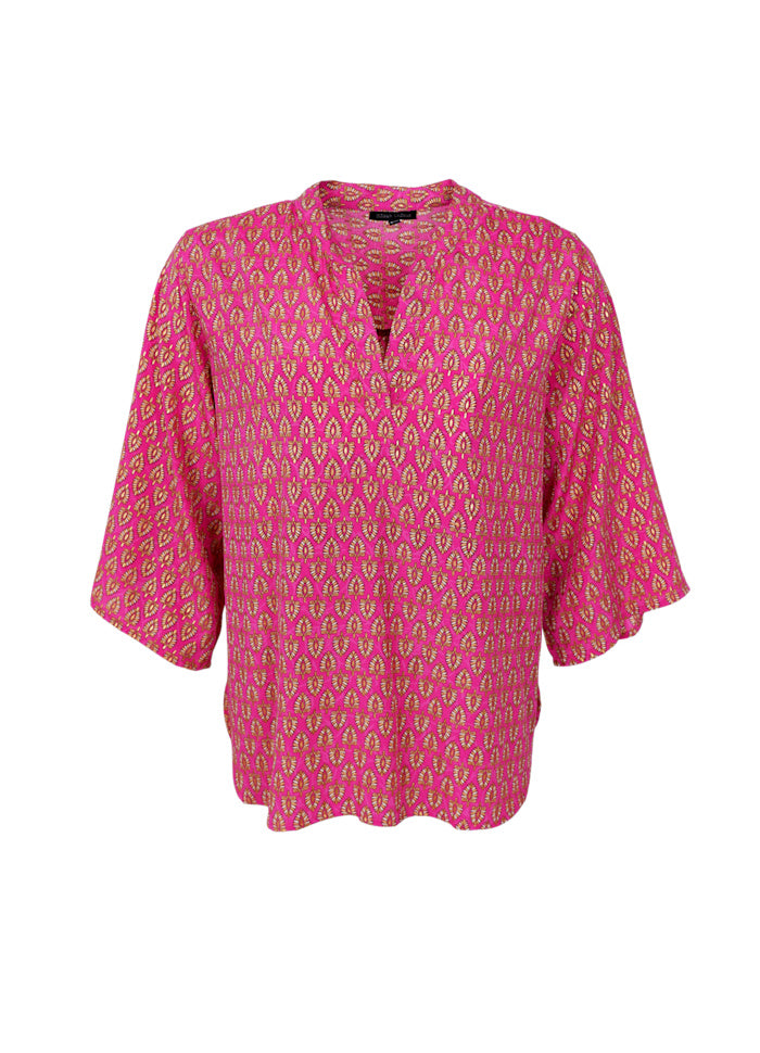 Luna Flared Sleeve Blouse - Savannah Pink