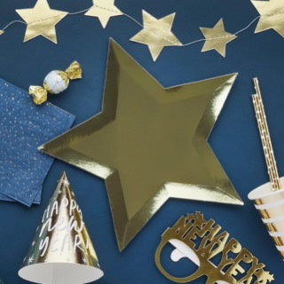 Gold Star Paper Dish - Pack of 8
