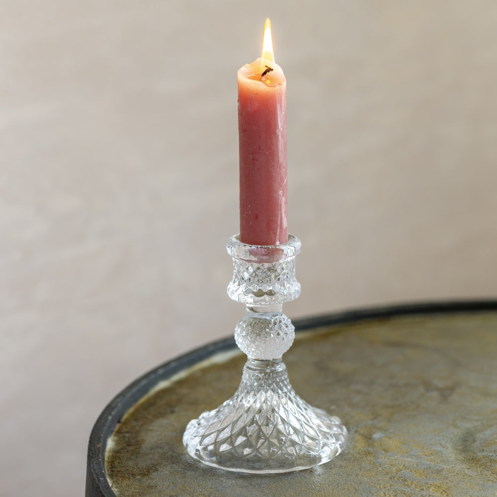 Clear Glass Candlestick Harlequin