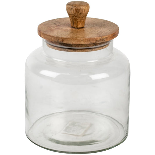 Glass Jar with Wooden Lid