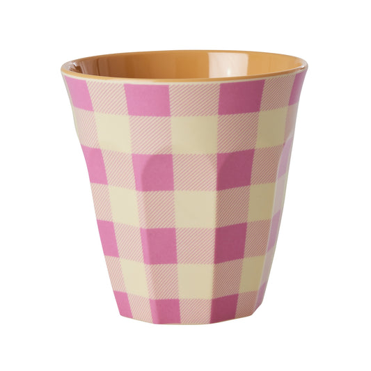 Melamine Pink Check Cup